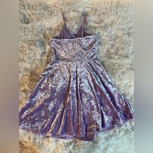 Purple Velvet Mini Dress
